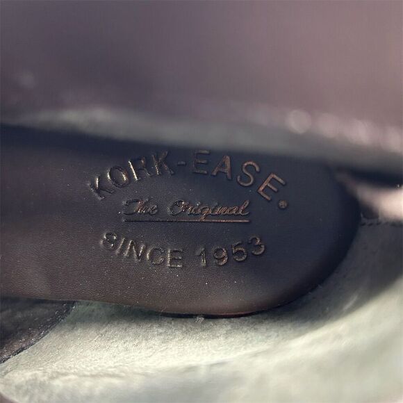 KORK-EASE Gray Light Brown Leather Ankle Booties Size 9 Back Zipper Comfort - Picture 12 of 13